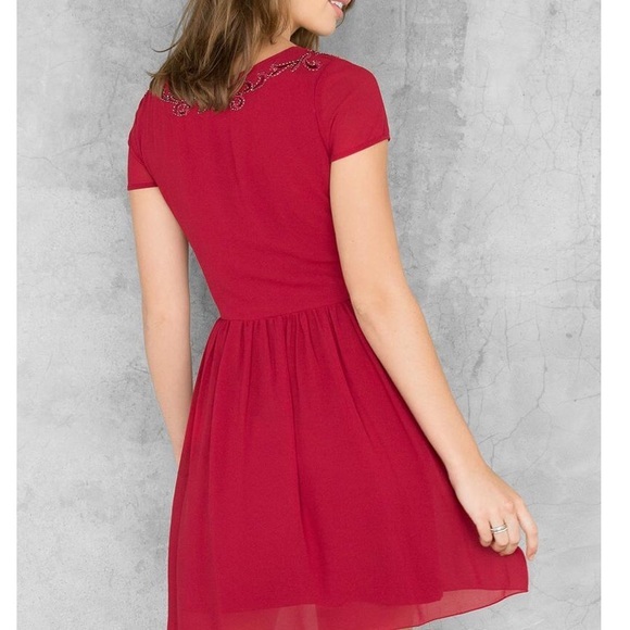 Pink Buoy - Francesca’s Kimber Red Beaded Dress - Picture 2 of 6